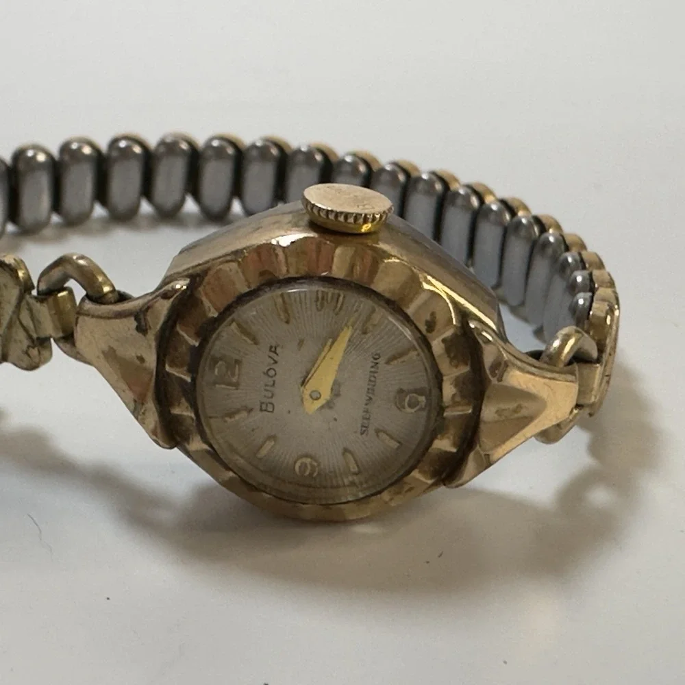 Vintage Bulova Watch Self Winding 1/20 10k Gold Filled Womens Working Condition